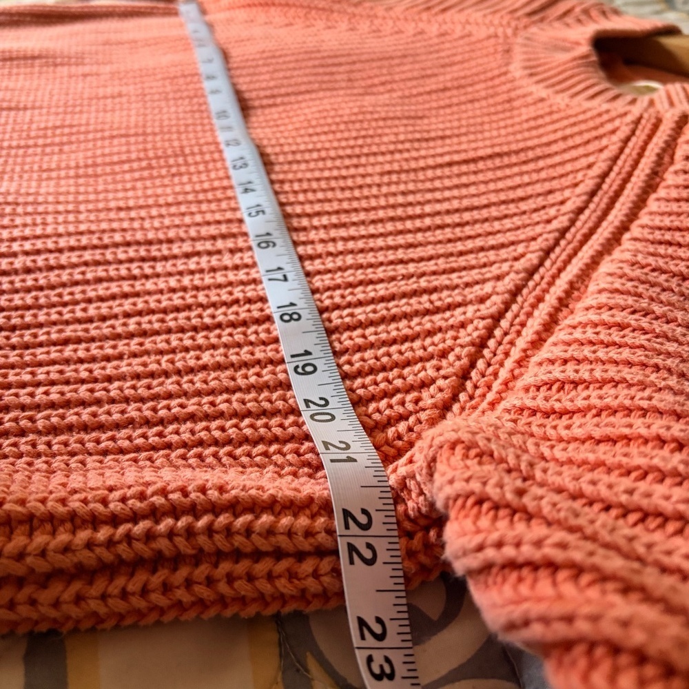 Anthropologie Maeve McKenzie 3/4 sleeve chunky coral sweater, Medium - Picture 9 of 12